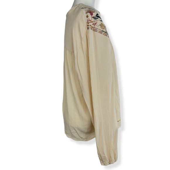 Knox Rose cream Boho Embroidered Top Large - Picture 2 of 5